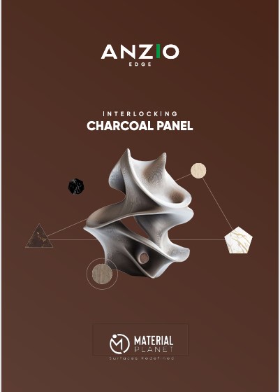 Anzio Interlocking Charcoal Panel 4mm Size-8feet by 2feet Material Planet